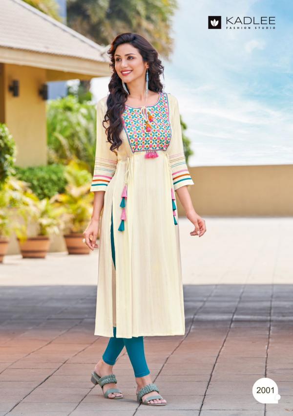 Kadlee Inayat Fancy Wear Rayon Designer Embroidery Kurti Collection